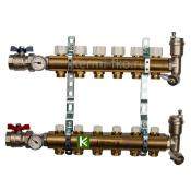 Коллектор для теплого пола с вентилями 6 выходов STOUT SMB 0468 000006